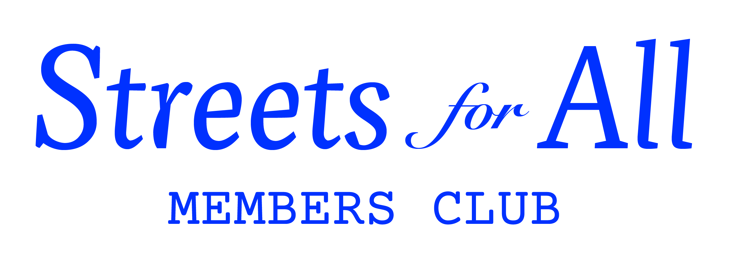 Streets for All Membership Club Logo